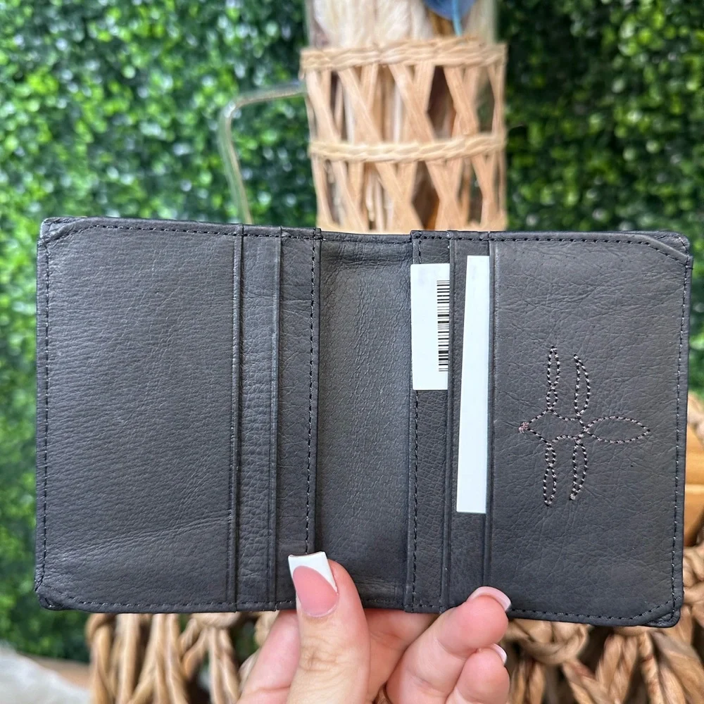 Justin fnew in box front pocket wallet Genuine Leather nwt‎ RFID